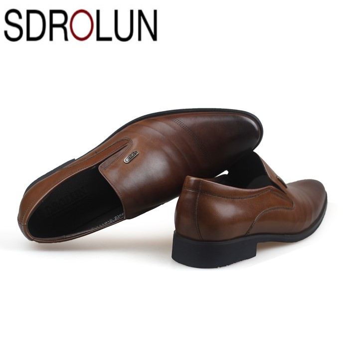Giày lười công sở SDrolun màu nâu vàng bò mới nhất N218172
