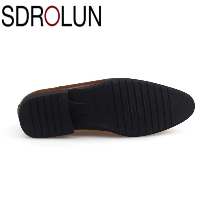 Giày lười công sở SDrolun màu nâu vàng bò mới nhất N218173